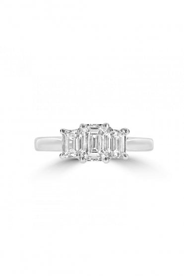 Platinum 3 Stone Diamond Ring  Platinum Claw Set