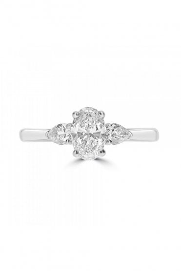 Platinum 3 Stone Diamond Ring Platinum Claw Set