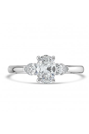 Platinum 3 Stone Diamond Ring Platinum Claw Set