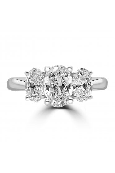 Platinum 3 Stone Diamond Ring Platinum Claw Set