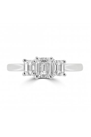 Platinum 3 Stone Diamond Ring Platinum Claw Set