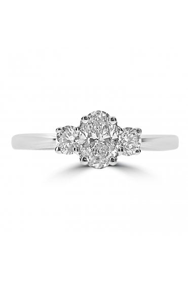 Platinum 3 Stone Diamond Ring Platinum Claw Set