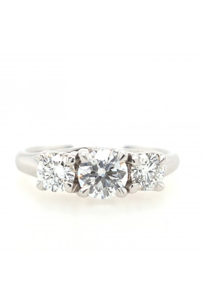Platinum 3 Stone Diamond Ring Platinum Claw Set