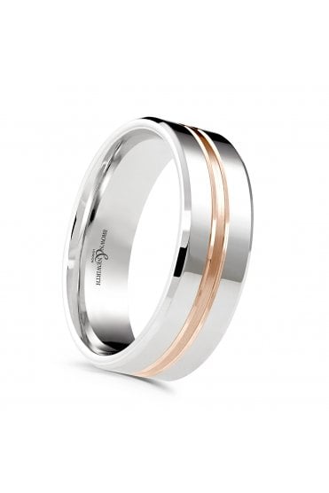 Platinum and 18ct Rose Gold 6mm Band Ring MX7128 6.0 PL18
