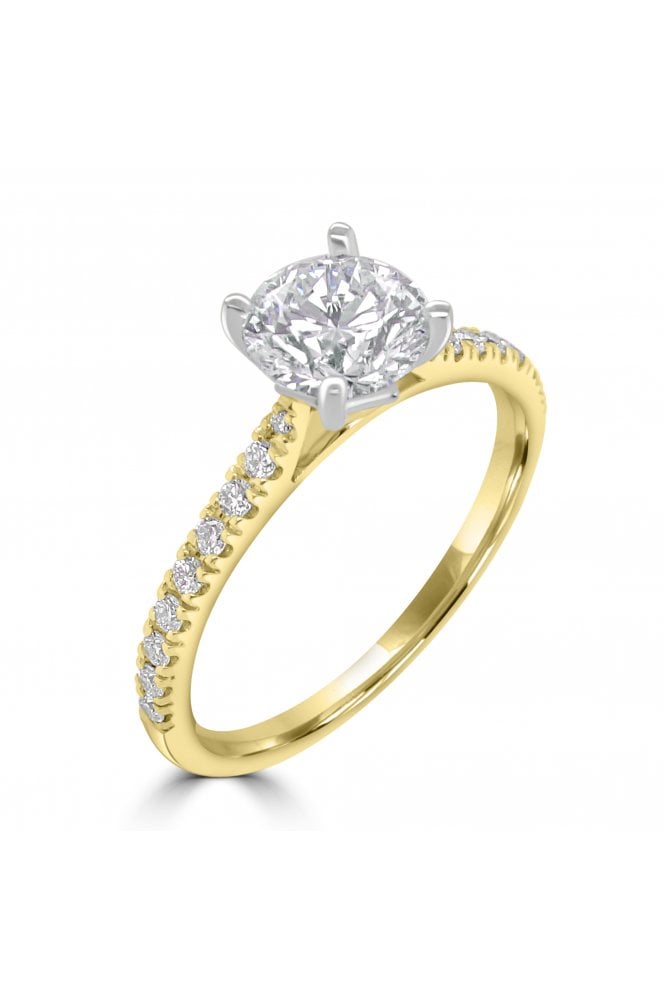 Platinum and 18ct Yellow Gold Diamond Ring Centre Diamond Carat Weight 1.01ct