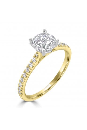 Platinum and 18ct Yellow Gold Diamond Ring Centre Diamond Carat Weight 1.01ct