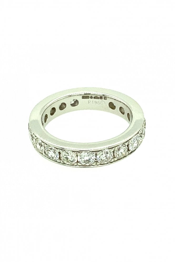 Platinum Bead Set Diamond Ring Full Eternity 2.35ct