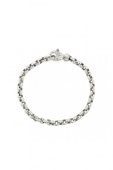 Platinum Bracelet With Diamond Clasp Round Brilliant 0.26ct