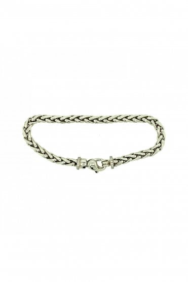 Platinum Bracelet With Diamond Rings Round Brilliant Cut 0.14ct