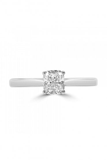 Platinum Cushion Diamond Ring