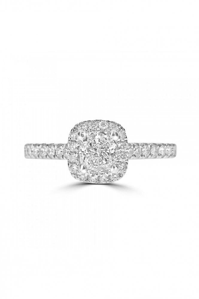 Platinum Cushion Diamond Ring