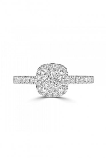 Platinum Cushion Diamond Ring