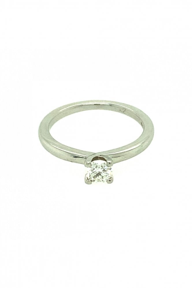 Platinum Diamond 0.33ct Ring Claw Set Round Brilliant