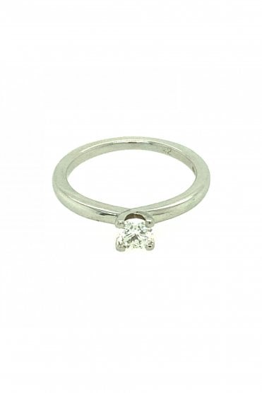 Platinum Diamond 0.33ct Ring Claw Set Round Brilliant