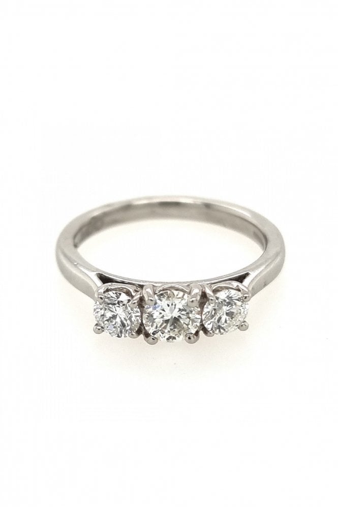 Platinum Diamond 3 Stone Ring Platinum Claw Set