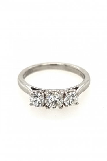 Platinum Diamond 3 Stone Ring Platinum Claw Set