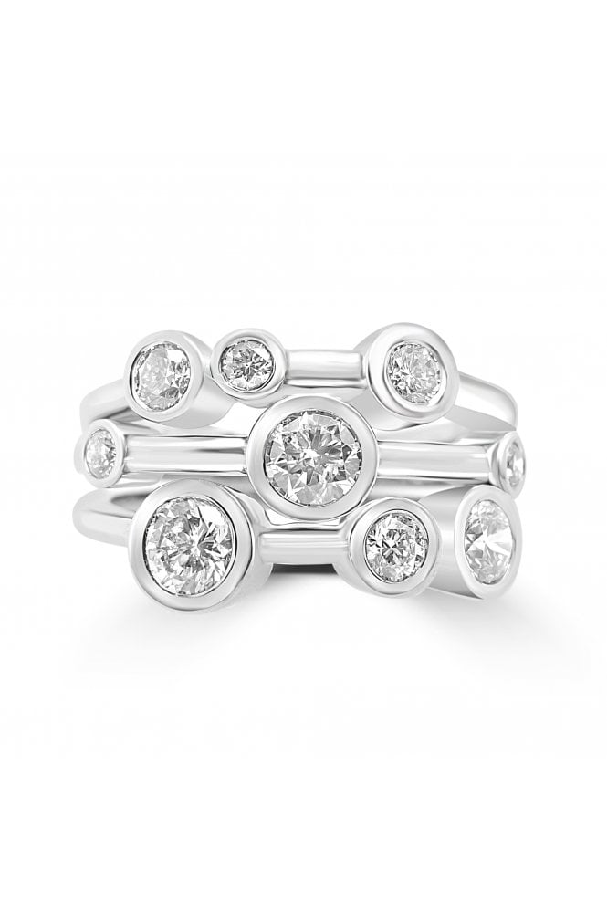 Platinum Diamond Bubble Ring 1.10ct