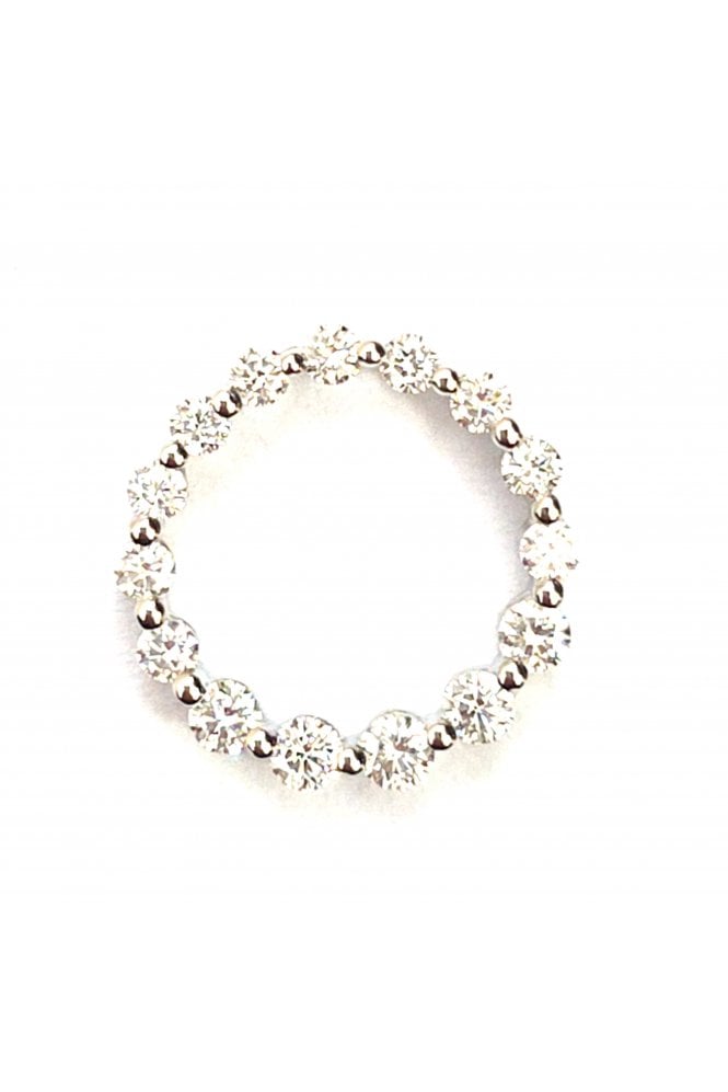 Platinum Diamond Circle Pendant Platinum Claw Set