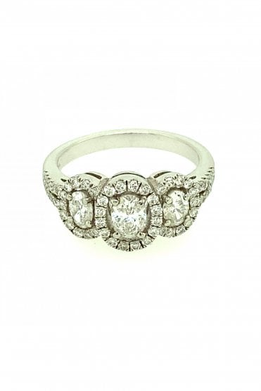 Platinum Diamond Cluster Ring