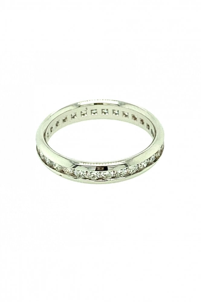Platinum Diamond Full Eternity Ring Channel Set 0.79ct Round Brilliant