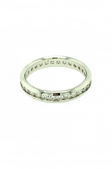  Platinum Diamond Full Eternity Ring Channel Set 0.79ct Round Brilliant