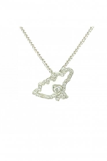 Platinum Diamond Guernsey Map Pendant