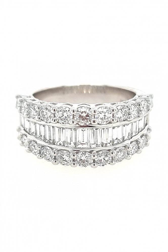 Platinum Diamond Half Eternity Ring Platinum Claw and Channel Set