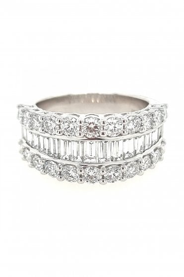 Platinum Diamond Half Eternity Ring Platinum Claw and Channel Set