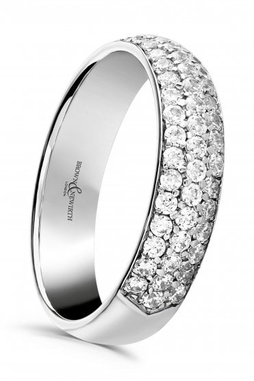 Platinum Diamond Half Eternity Ring Round Brilliant 0.60ct