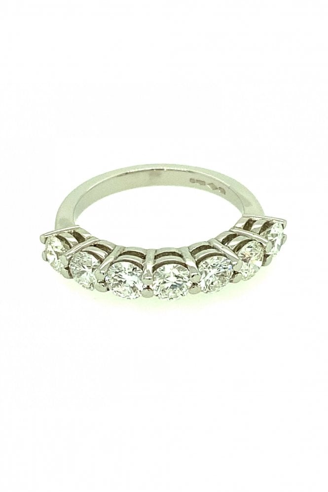 Platinum Diamond Half Eternity Ring Round Brilliant 1.89ct Claw Set