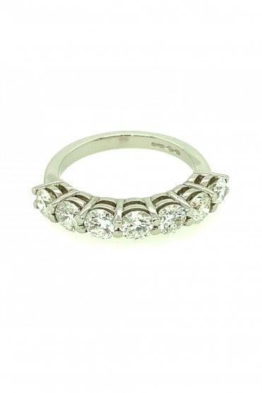 Platinum Diamond Half Eternity Ring Round Brilliant 1.89ct Claw Set