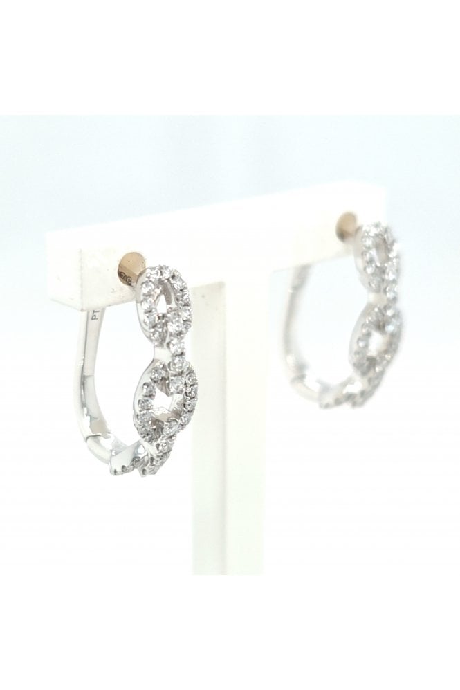 Platinum Diamond Hoop Earrings Platinum Claw Set
