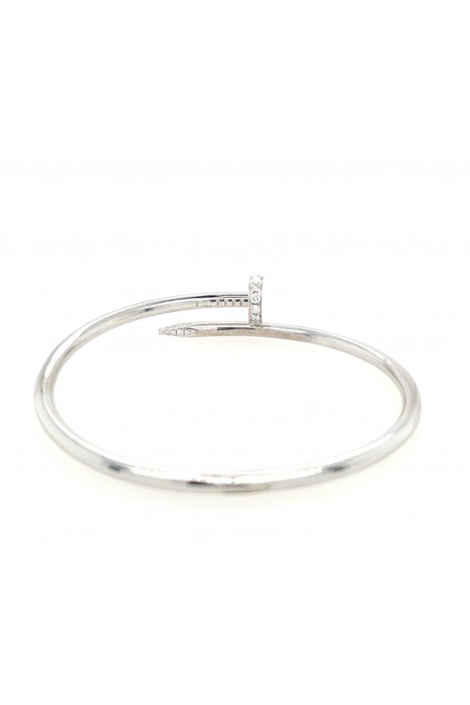 Platinum Diamond "Nail" Bangle Platinum Claw Set