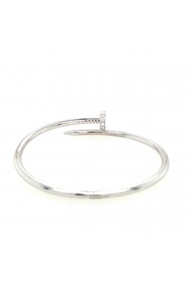 Platinum Diamond "Nail" Bangle Platinum Claw Set