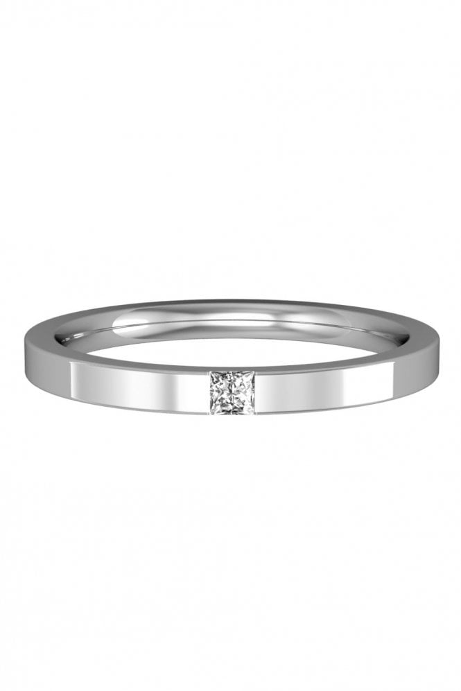 Platinum Diamond Princess Cut Ring