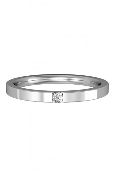 Platinum Diamond Princess Cut Ring