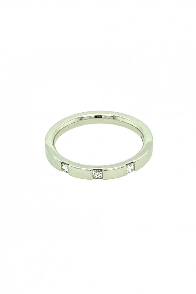 Platinum Diamond Ring 0.09ct Princess Cut