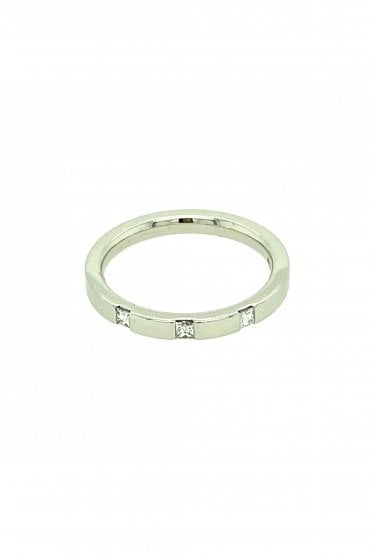 Platinum Diamond Ring 0.09ct Princess Cut