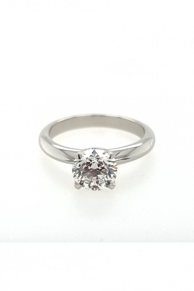 Platinum Diamond Ring 1.50 FVs2 Platinum 4 Claw Tiffany Set