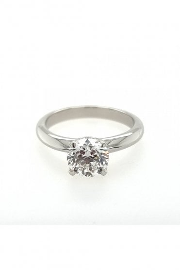 Platinum Diamond Ring 1.50 FVs2 Platinum 4 Claw Tiffany Set
