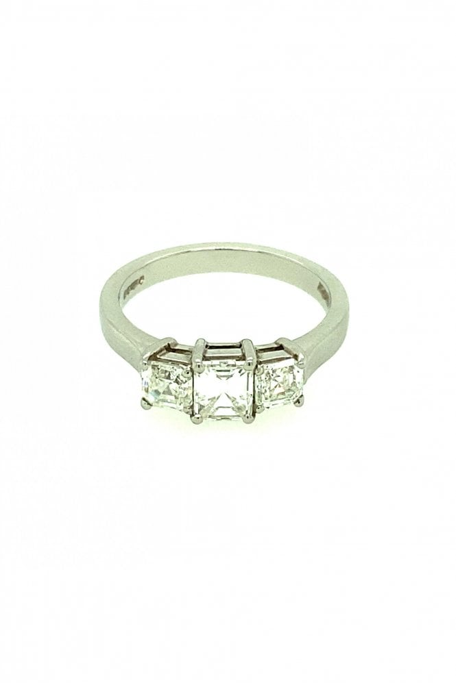 Platinum Diamond Ring Asscher 1.05ct