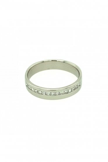 Platinum Diamond Ring Channel Set 0.51ct