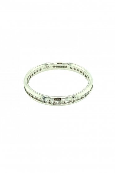 Platinum Diamond Ring Full Eternity Channel Set 0.44ct Round Brilliant