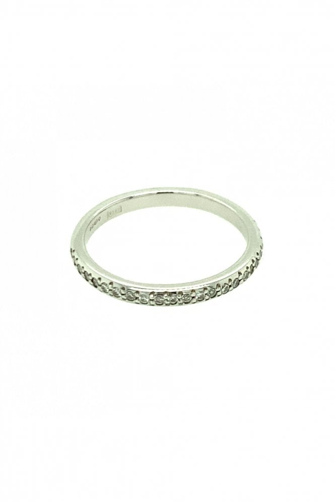 Platinum Diamond Ring Half Eternity Channel Set Round Brilliant 0.15ct