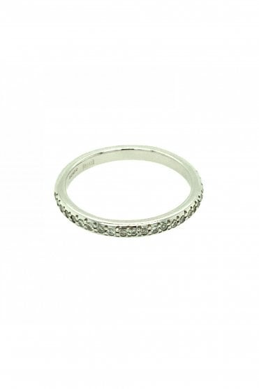 Platinum Diamond Ring Half Eternity Channel Set Round Brilliant 0.15ct