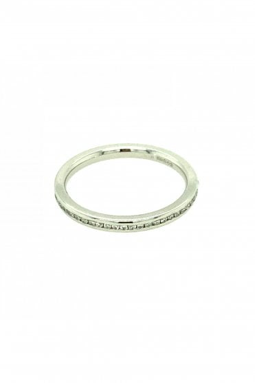 Platinum Diamond Ring Half Eternity Channel Set Round Brilliant 0.35ct