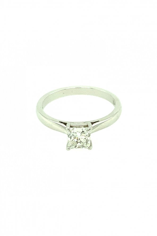 Platinum Diamond Ring  Princess Cut 0.92ct