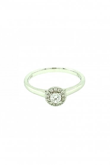 Platinum Diamond Ring Round Brilliant 0.20ct