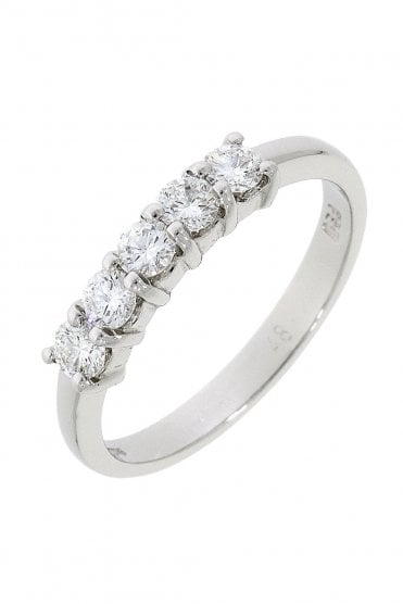 Platinum Diamond Ring Round Brilliant 0.54ct