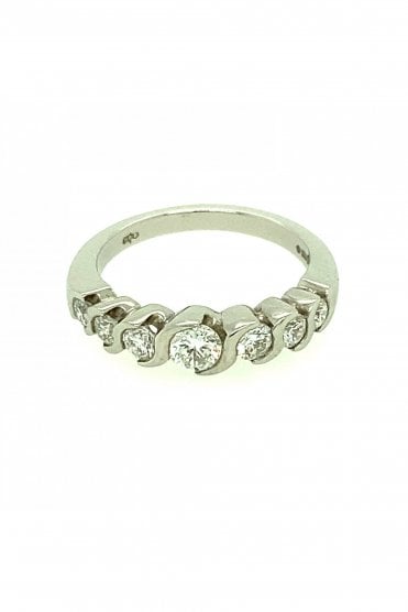 Platinum Diamond Ring Round Brilliant 0.74ct